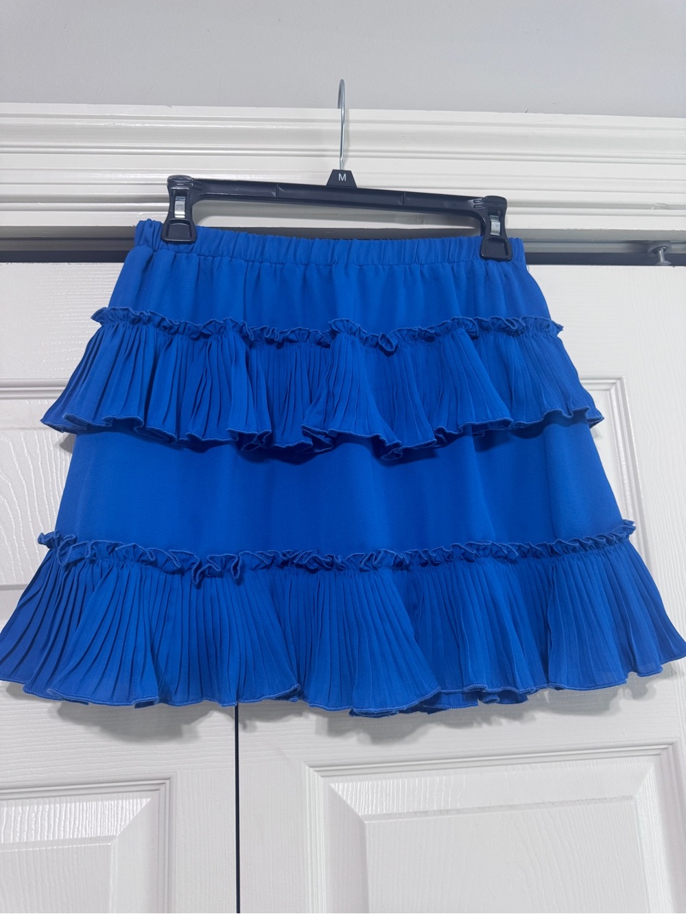 TCEC Royal Blue Tiered Ruffle Mini Skirt